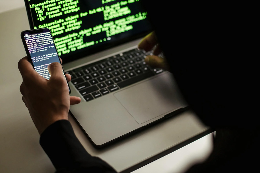 A person working on a laptop